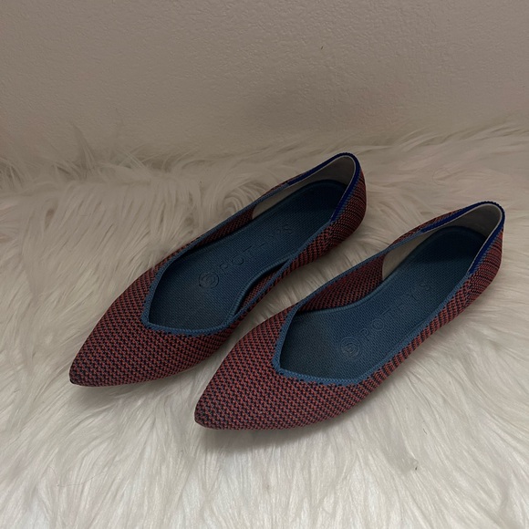 Rothy's The Point in Tangerine Triple Stitch - Picture 2 of 5